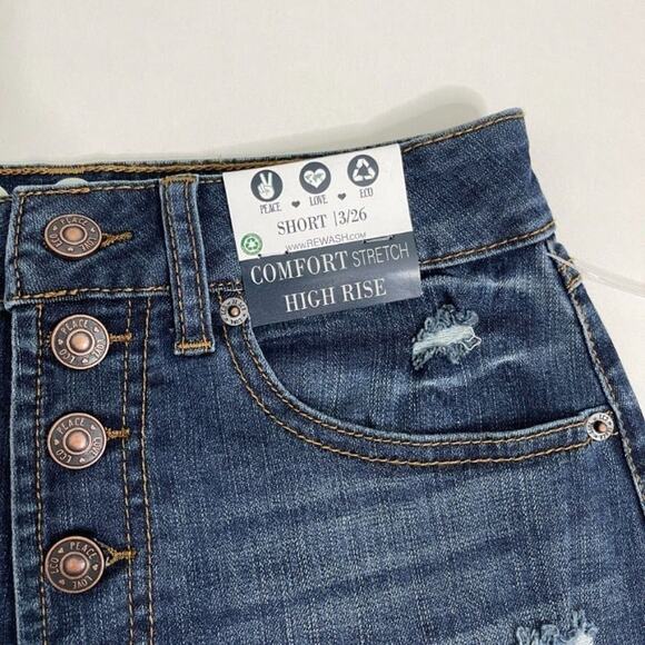 REWASH Comfort Stretch High Rise Jean Shorts SZ 26 - Picture 3 of 7